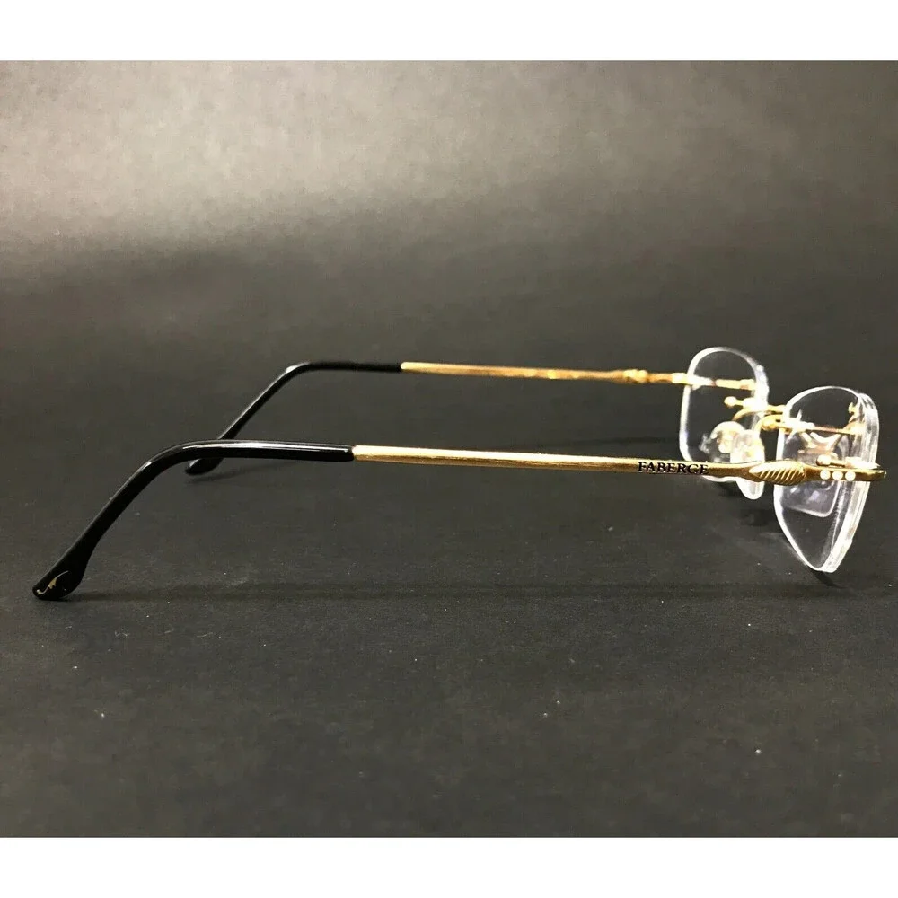 Faberge Eyeglasses Frames FB014 /20 6050 23KT Gold Plated Rimless 51-18-130